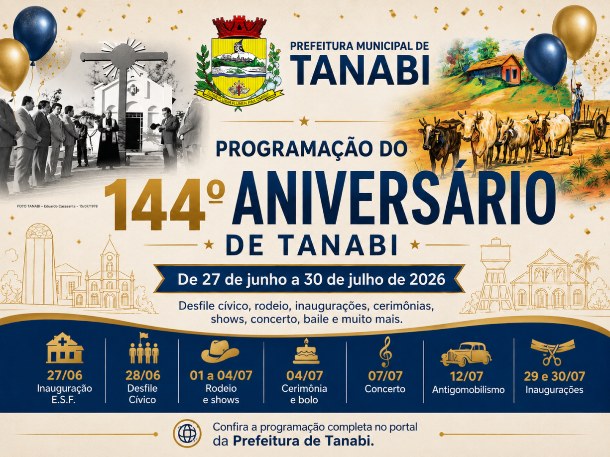 Programação do 144º Aniversário de Tanabi