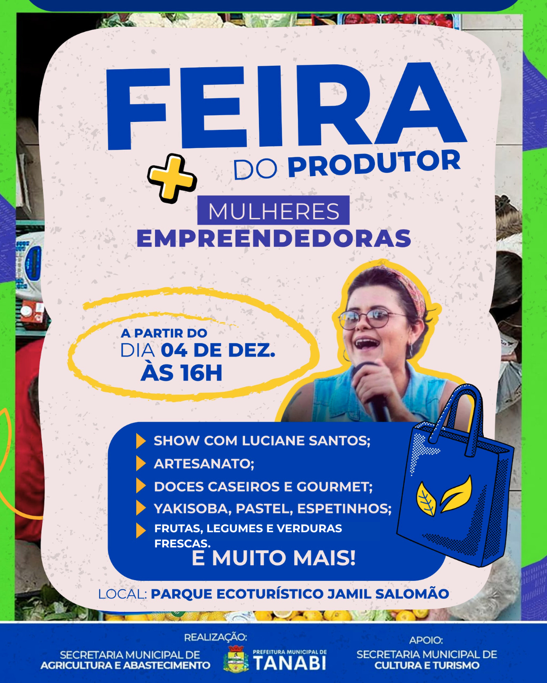 Feira do Produtor e projeto Mulheres Empreendedoras chegam ao Parque Ecoturístico Jamil Salomão com sabor, cultura e tradição