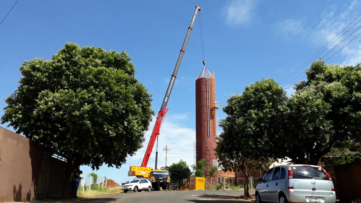 Prefeitura e SAAT concluíram mais uma etapa na montagem do novo reservatório da Zona Norte