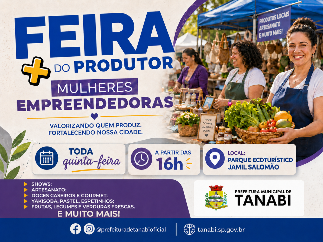 Feira do Produtor e Mulheres Empreendedoras acontece toda quinta-feira em Tanabi