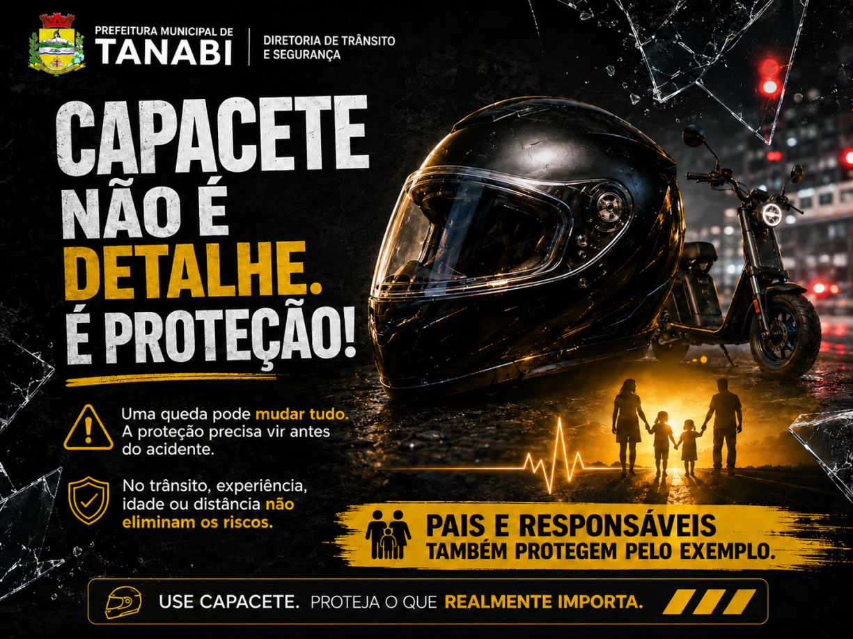 Capacete não é detalhe. É proteção!