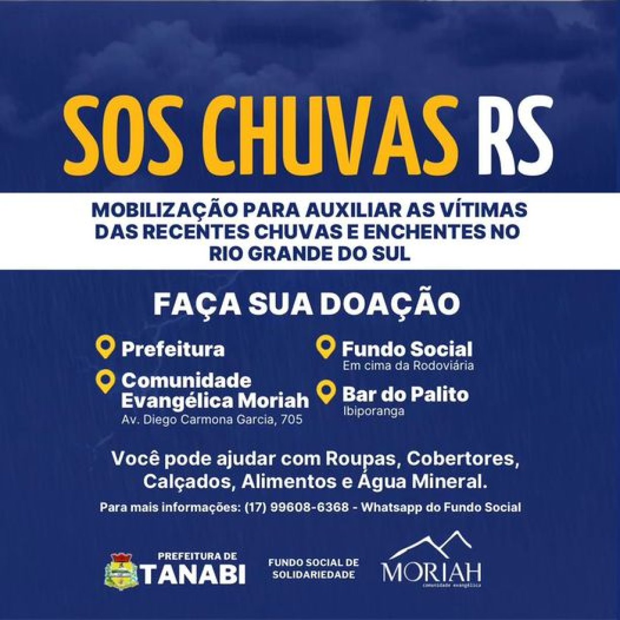 Doe para campanha SOS Rio do Grande do Sul e ajude as famílias desabrigadas