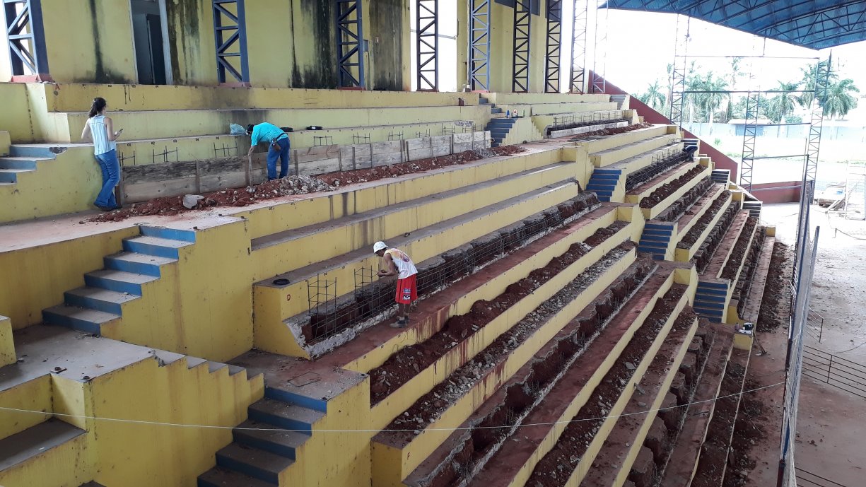 Atendendo a normas do Corpo de Bombeiros Prefeitura de Tanabi inicia obras de adaptação no Ginásio de Esportes Luiz Antônio Lopes