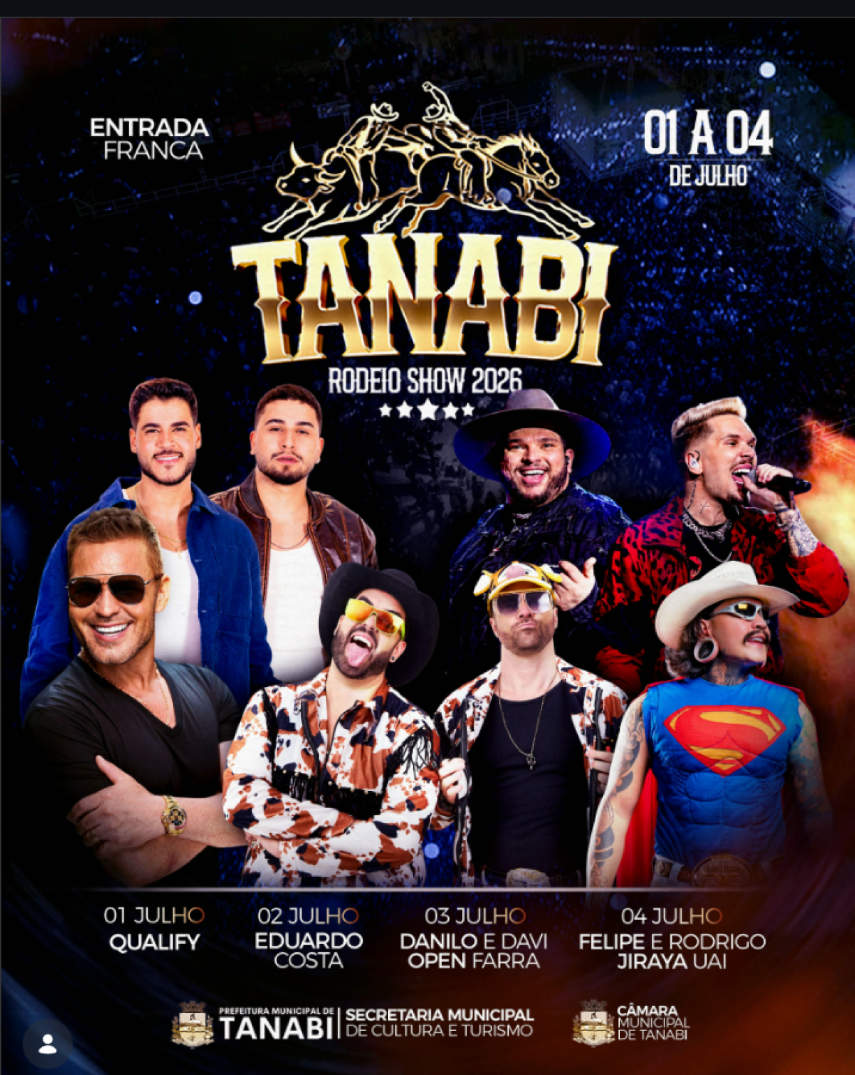 Contagem regressiva para o Tanabi Rodeio Show 2026