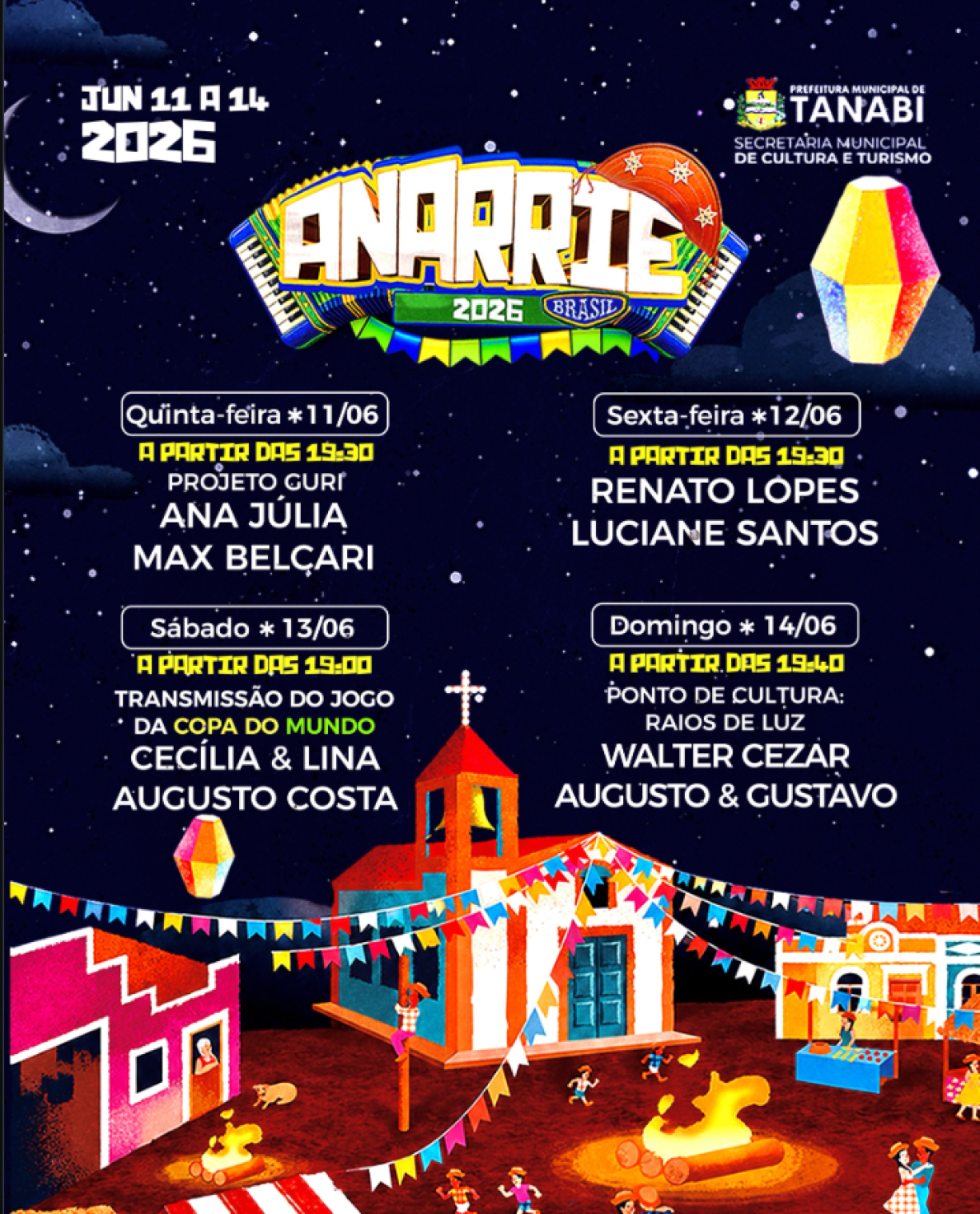 Anarriê 2026 terá quatro dias de festa, música e tradição em Tanabi