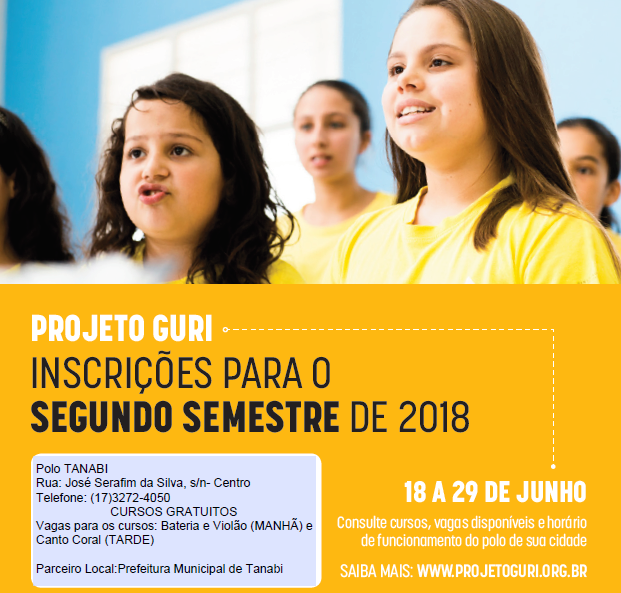 INSCRIÇÕES PROJETO GURI POLO TANABI