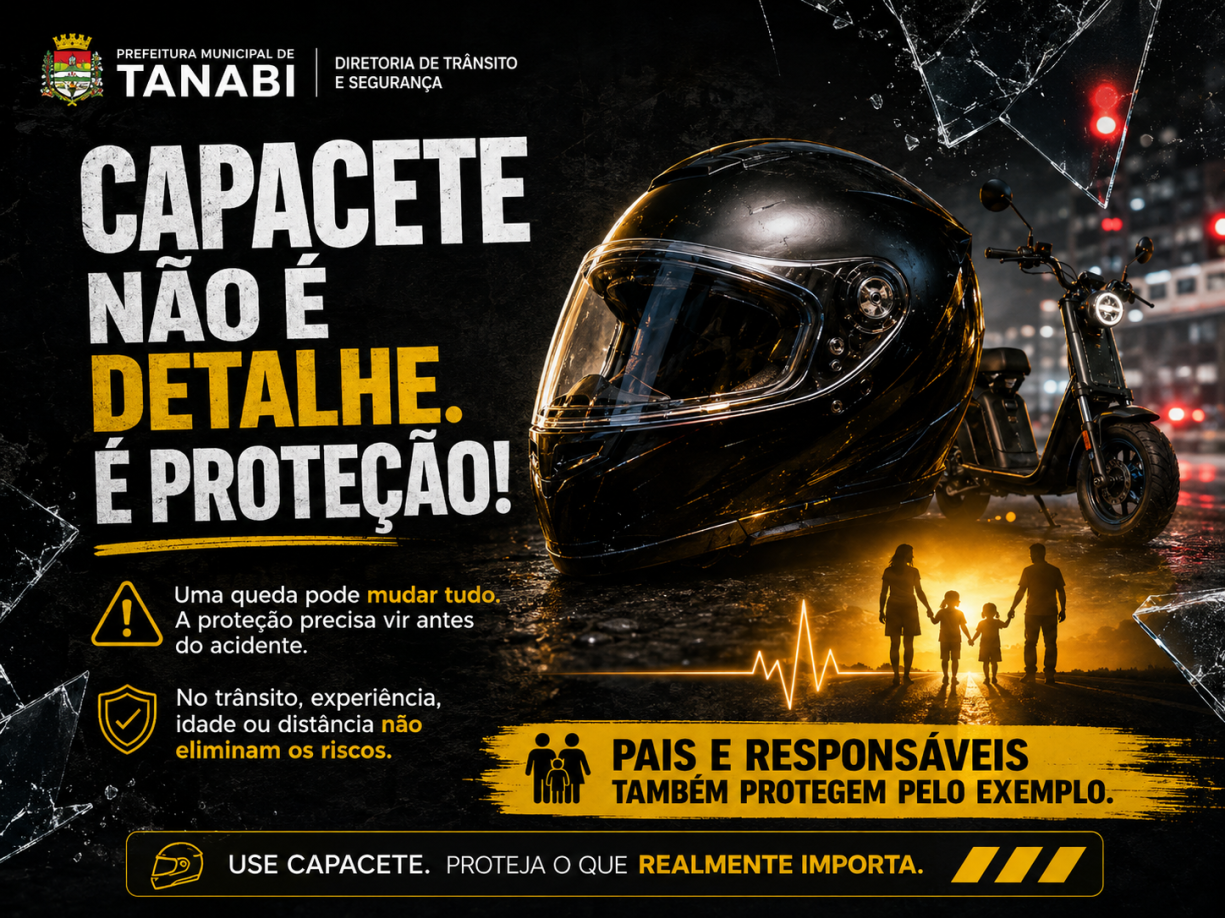 Capacete não é detalhe. É proteção!