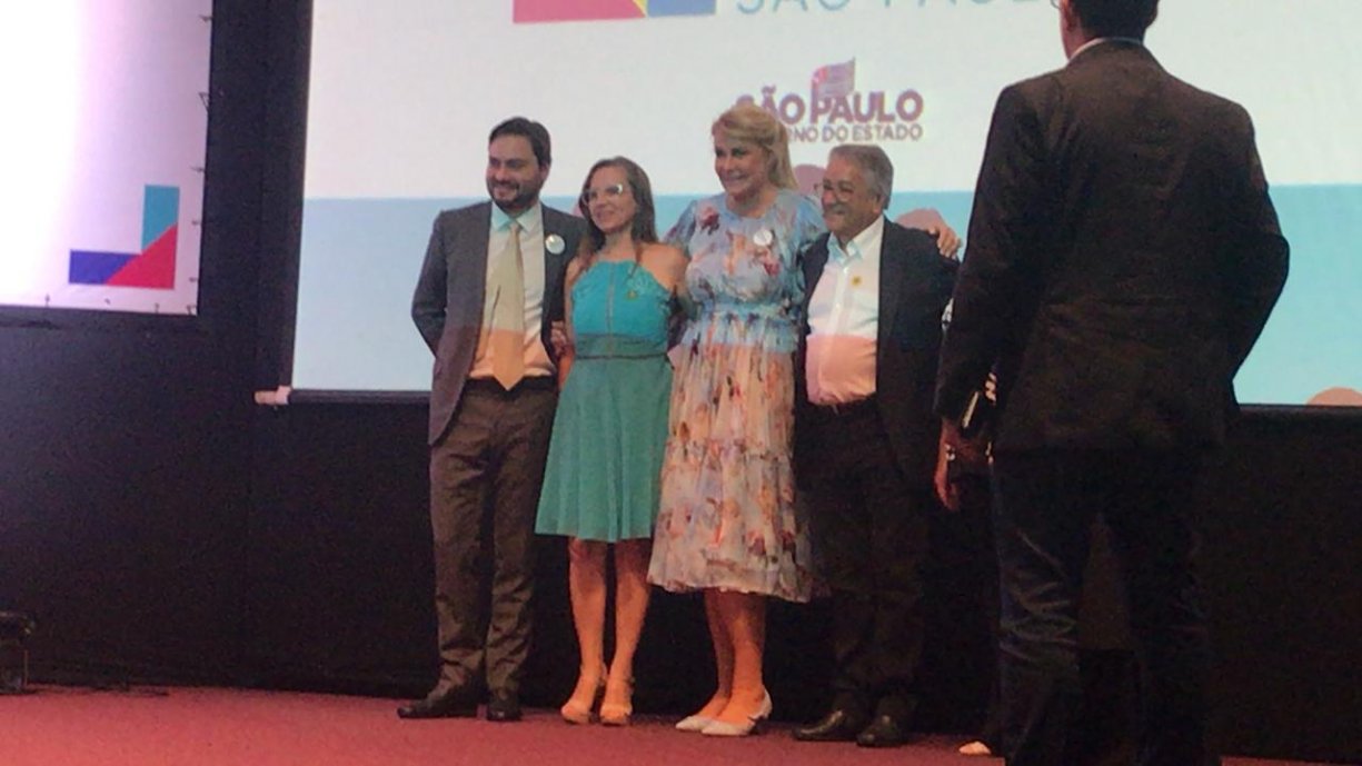 Primeira Dama Sandra e Prefeito Norair participaram de evento realizado pelo Fundo Social de SP no Palácio dos Bandeirantes