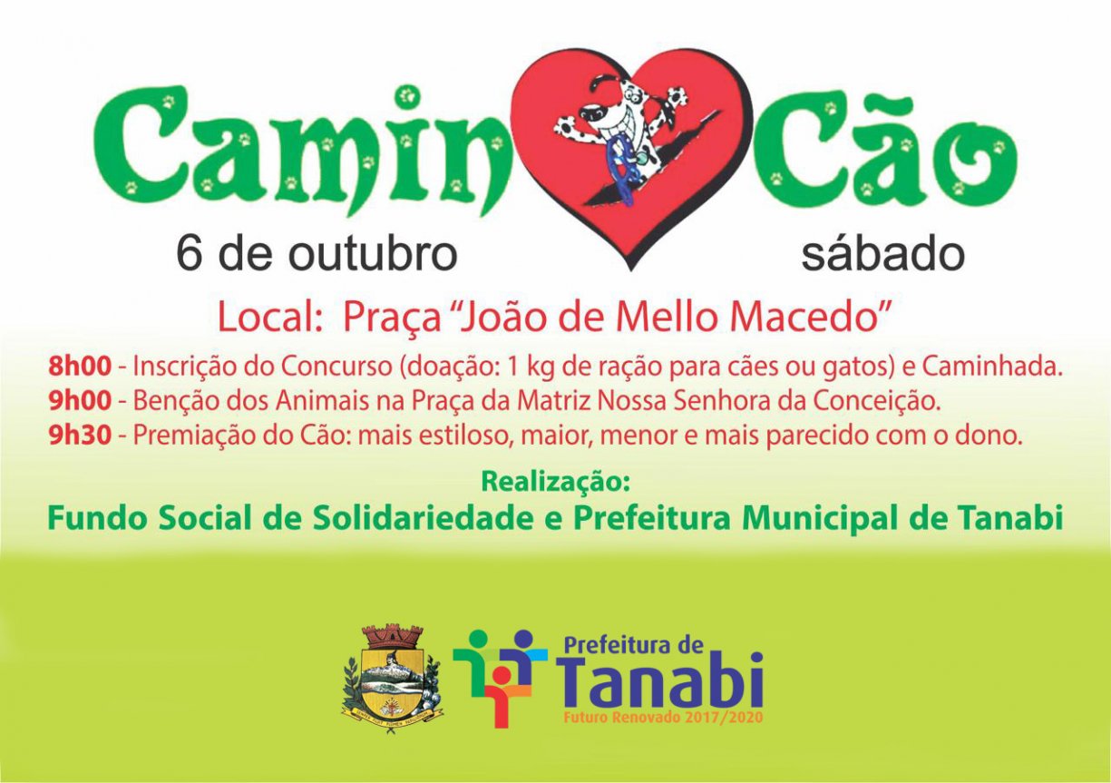 A segunda edição do CaminAMAcão acontece neste sábado, dia 06 de outubro